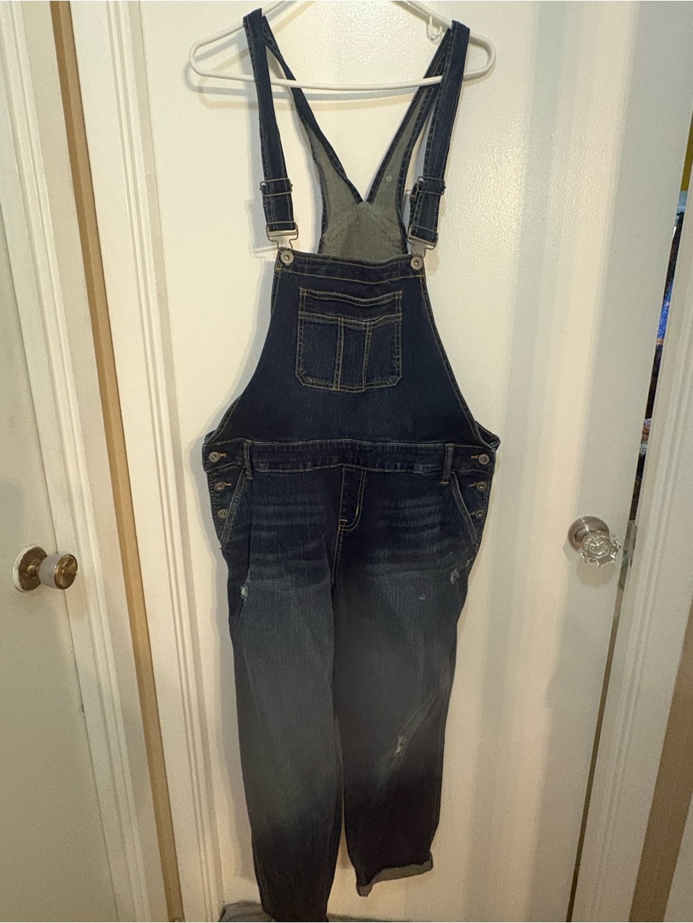 Torrid cropped distressed overalls
